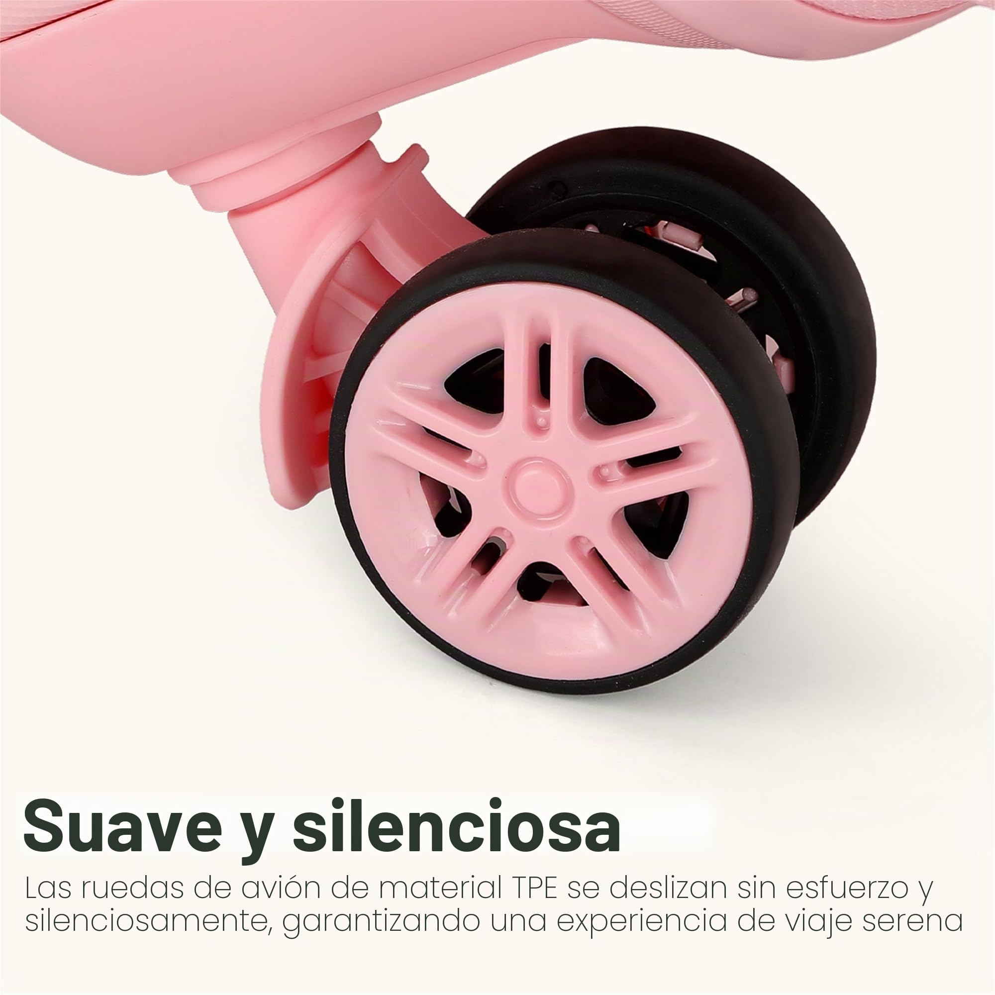 Kono Maleta de Mano ABS + PC rígida Ligera de Cabina de Viaje con Ruedas giratorias TSA, Cabin 20 Inch（S，Rosa）