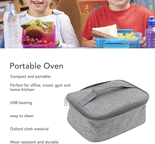 Miniatura 2 de Yosoo Fiambrera eléctrica, calentador de alimentos, horno portátil USB, lonchera de tela Oxford, calefacción, microondas, calefacción, para el