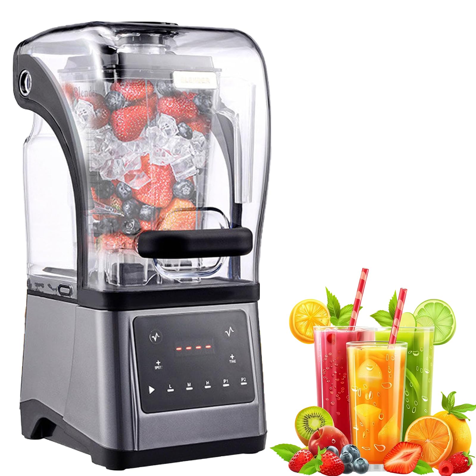 Miniaturowa Komercyjna Maszyna Do Slushie – Blender O Dużej Prędkości Do Slushów, Smoothie, Koktajli, Kawy I Mrożonej Herbaty Z Automatycznym Czyszczeniem I Cichą Pracą