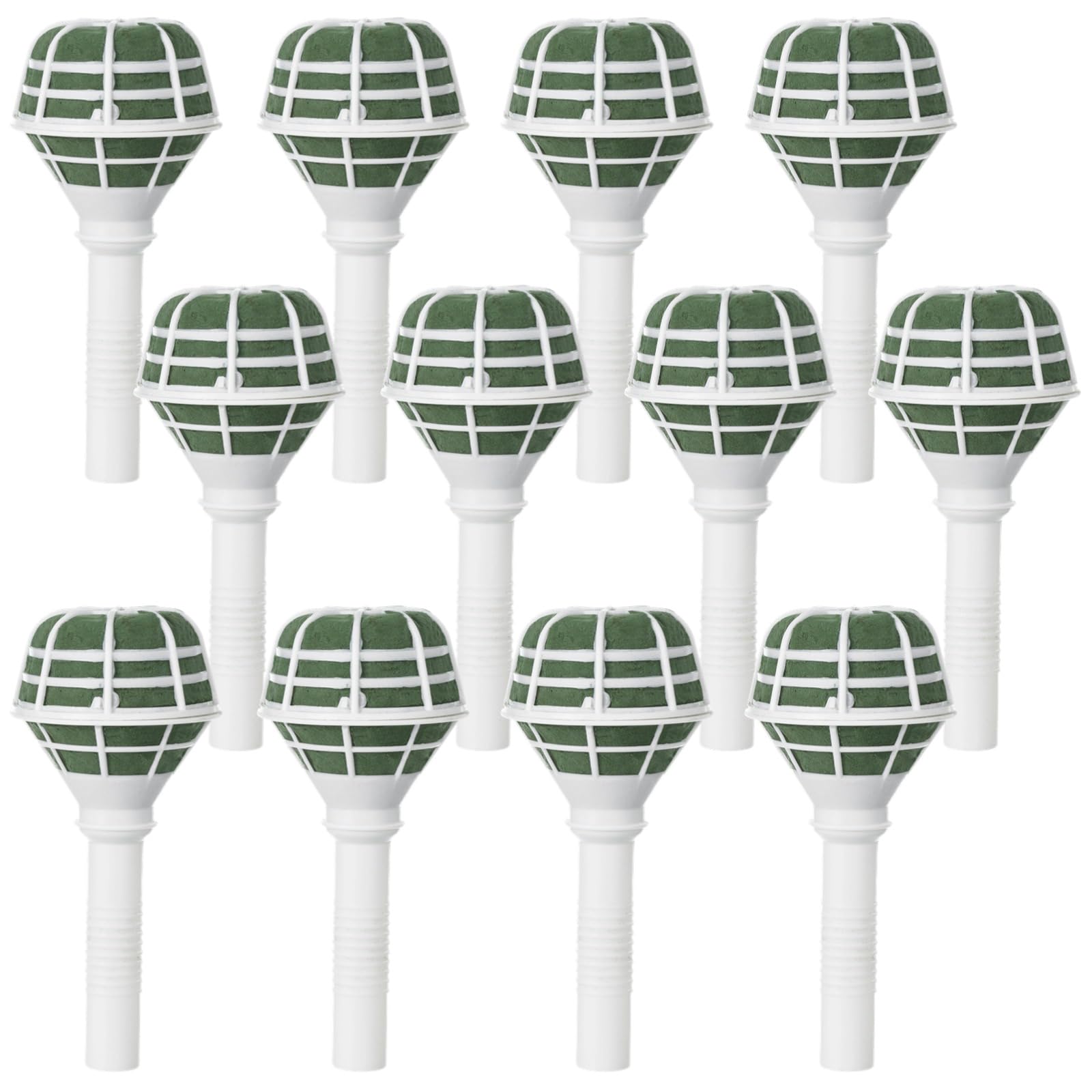 12 soportes para ramos de flores, soportes de mango de ramo de novia para uso en bodas, parte superior redonda de espuma, diseño ligero, ideal para flores artificiales, arreglos florales
