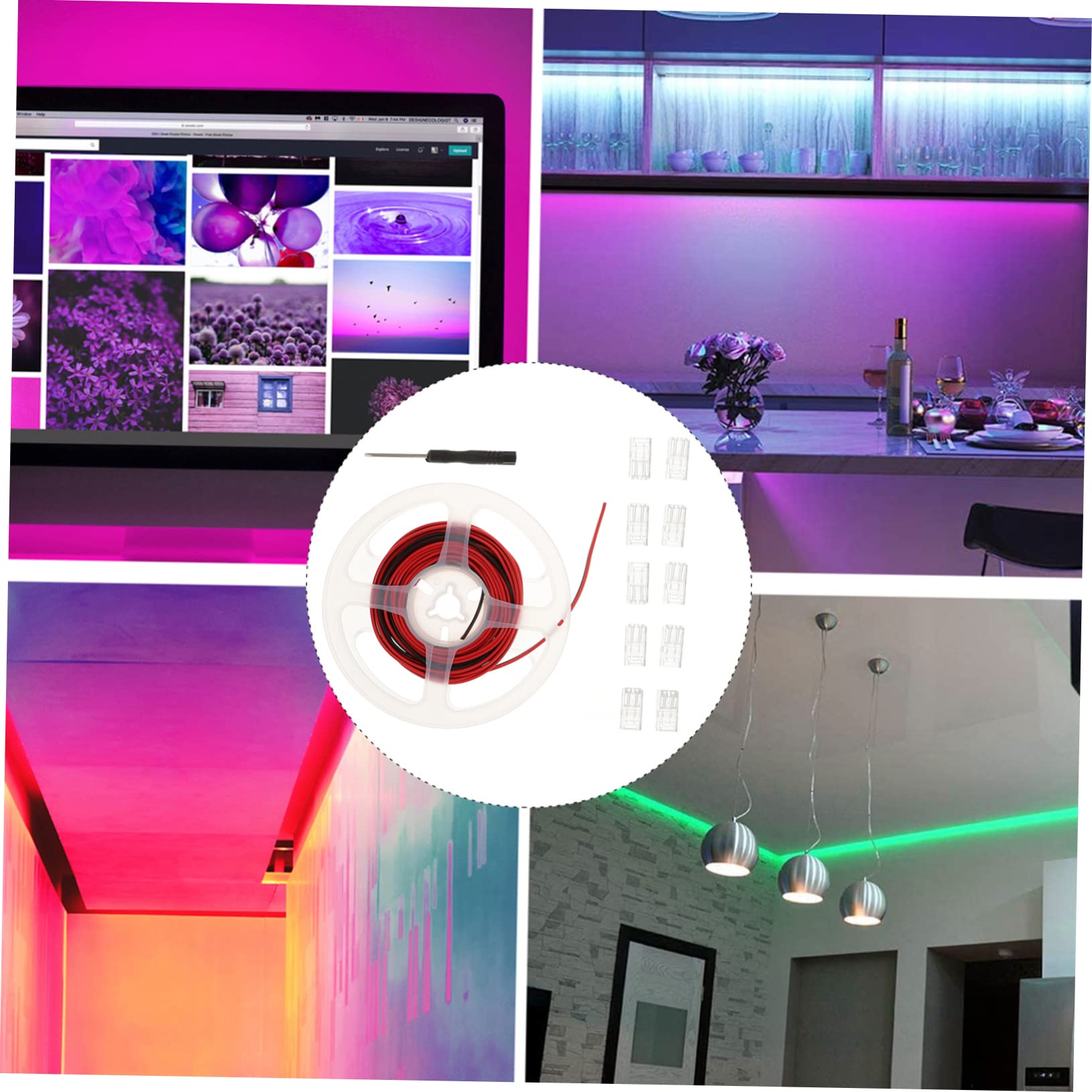 PRETYZOOM 5sätze Poliger Strip Verbinder Lötfreier Adapter Für Lichtstreifen Teiliges Mit Kristallclips Kabel Und Schraubendreher Installieren Transparent