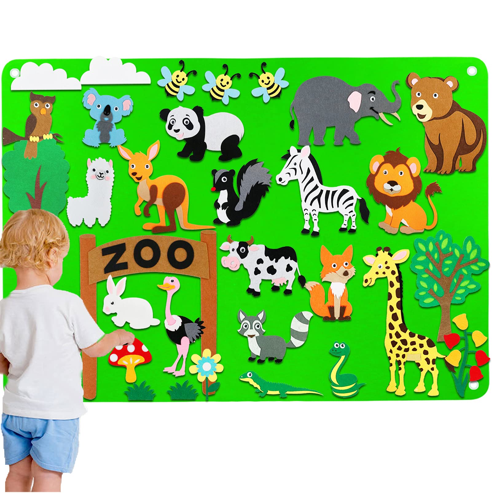 Buy Craftstory Zoo Animals Felt Board Story Set For Toddlers 32 Pieces 