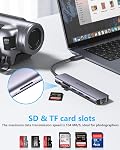 USB C Hub with Ethernet - Newmight 7 in 1 Type C to HDMI Adapter with 1G Ethernet, 4K HDMI, 2 USB 3.0,100W Power Delivery and SD/TF Card Reader, for iPhone 15 Macbook iPad Pro Dell Surface HP and More