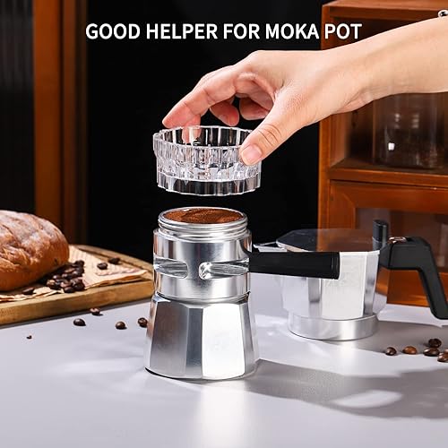 Miniatura 4 de Bincoo Moka - Dispensador de ollas con 100 piezas de papel de filtro, relleno de polvo giratorio, taza receptora de polvo, embudo, accesorios para
