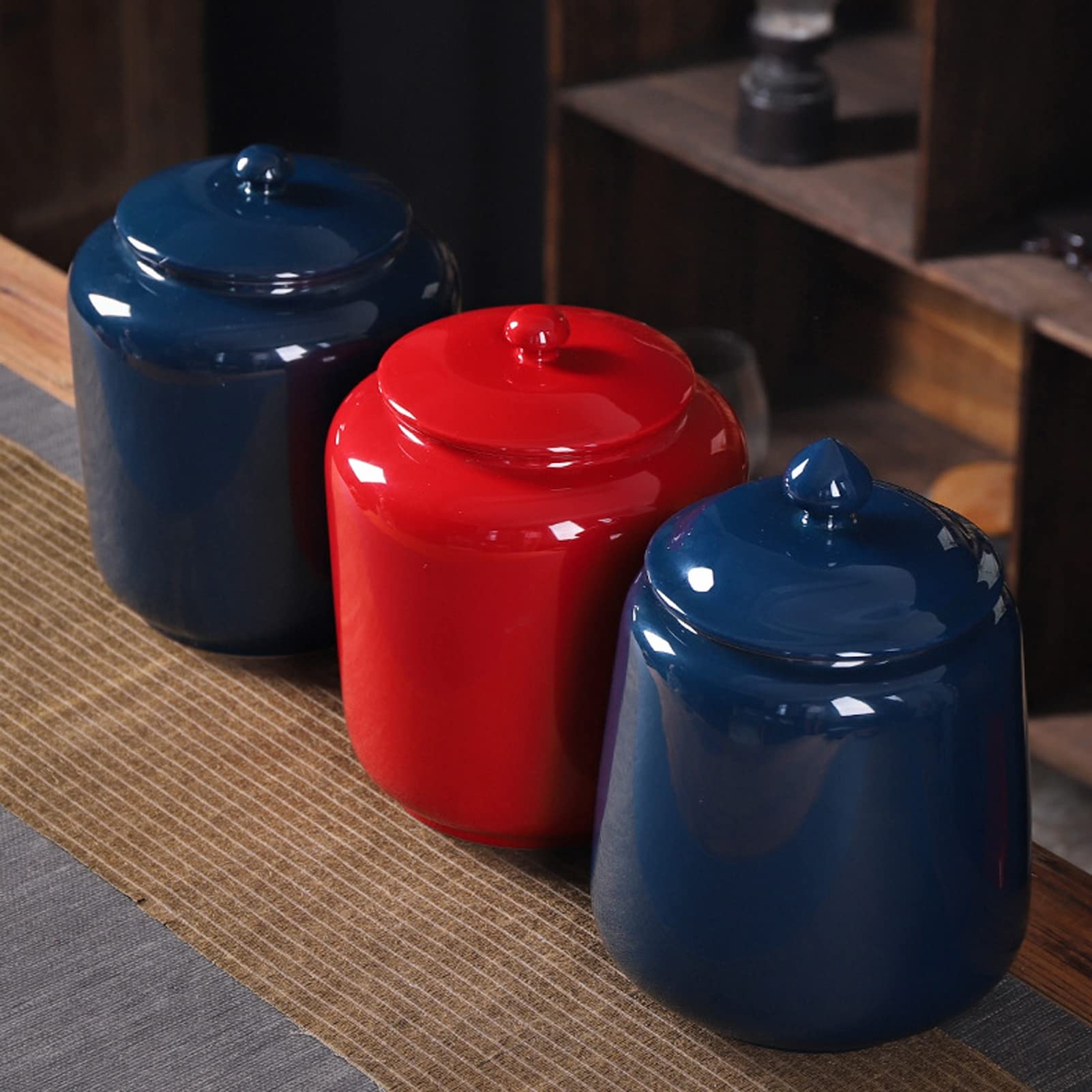 urna dla zwierząt, Duża urna na prochy ludzkie dla dorosłych, ceramiczna pamiątkowa – eksponat w domu(Blue,4100ml)