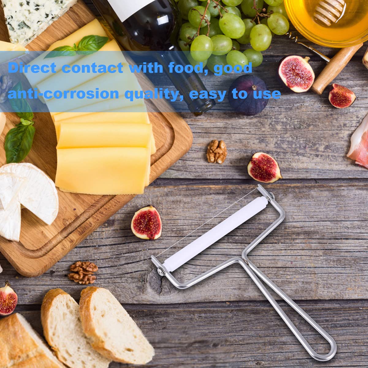 DOITOOL 2pcs Stainless Steel Cheese Butter Scraper Multi-purpose Kitchen Tools Comfortable Wire Handle for Easy Use for Slicing Cheese Butter and More