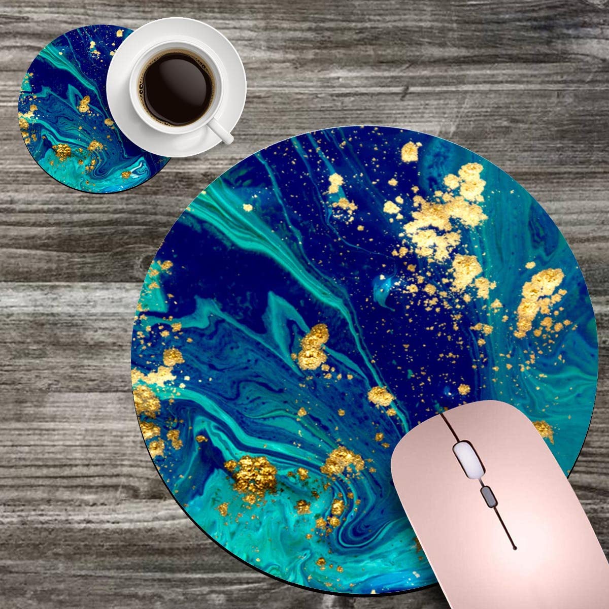 Juego De Alfombrillas De Mouse Y Posavasos Con Diseño De Plantas De Flores Para Mujeres, Alfombrillas De Mouse De Goma Portátiles Perfectas Para Accesorios De Escritorio De Oficina/computadora