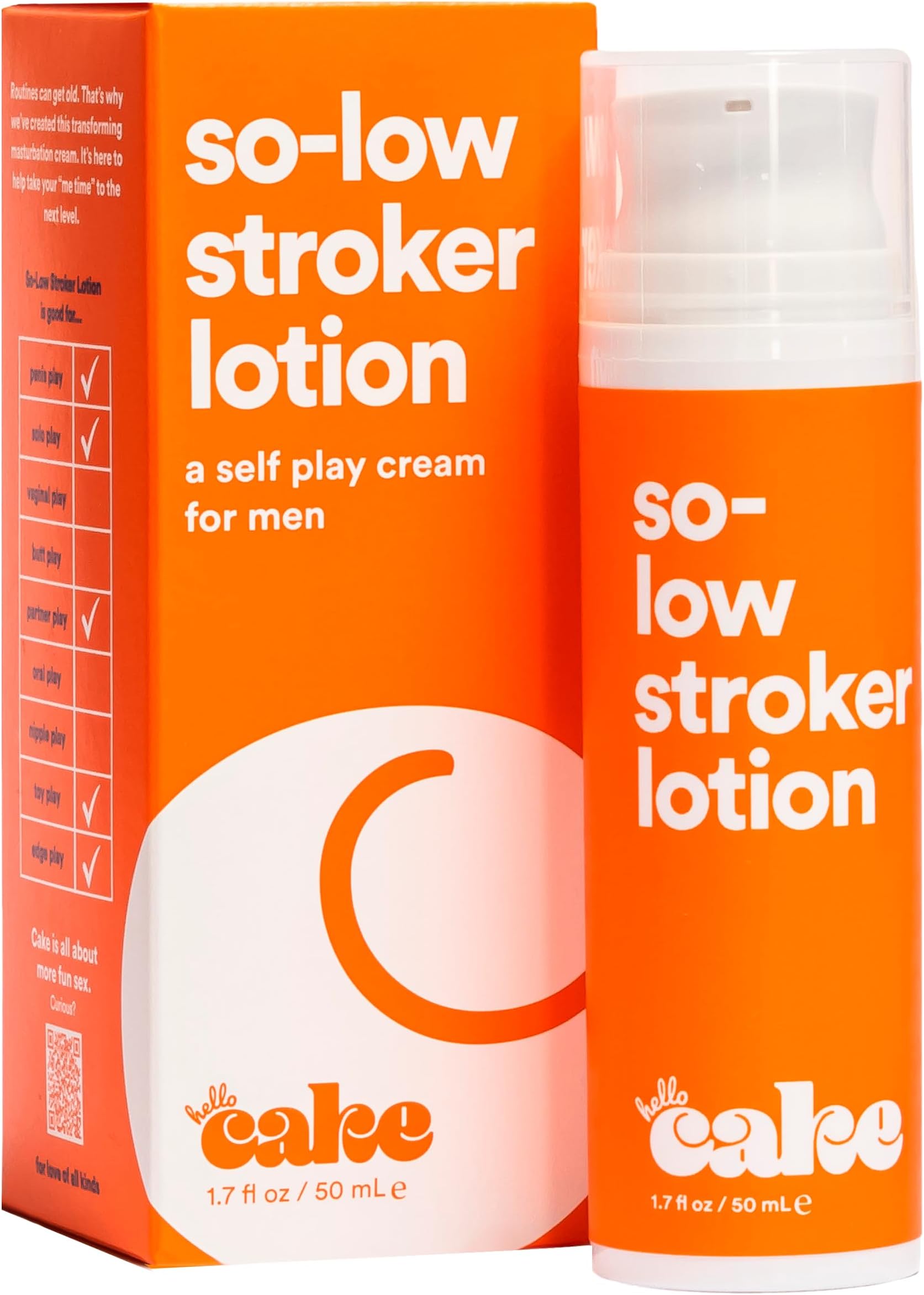 Hello Cake So-Low Stroker Lotion - Below the Belt Men's Solo Cream for Bator Bros, 1.7 fl oz