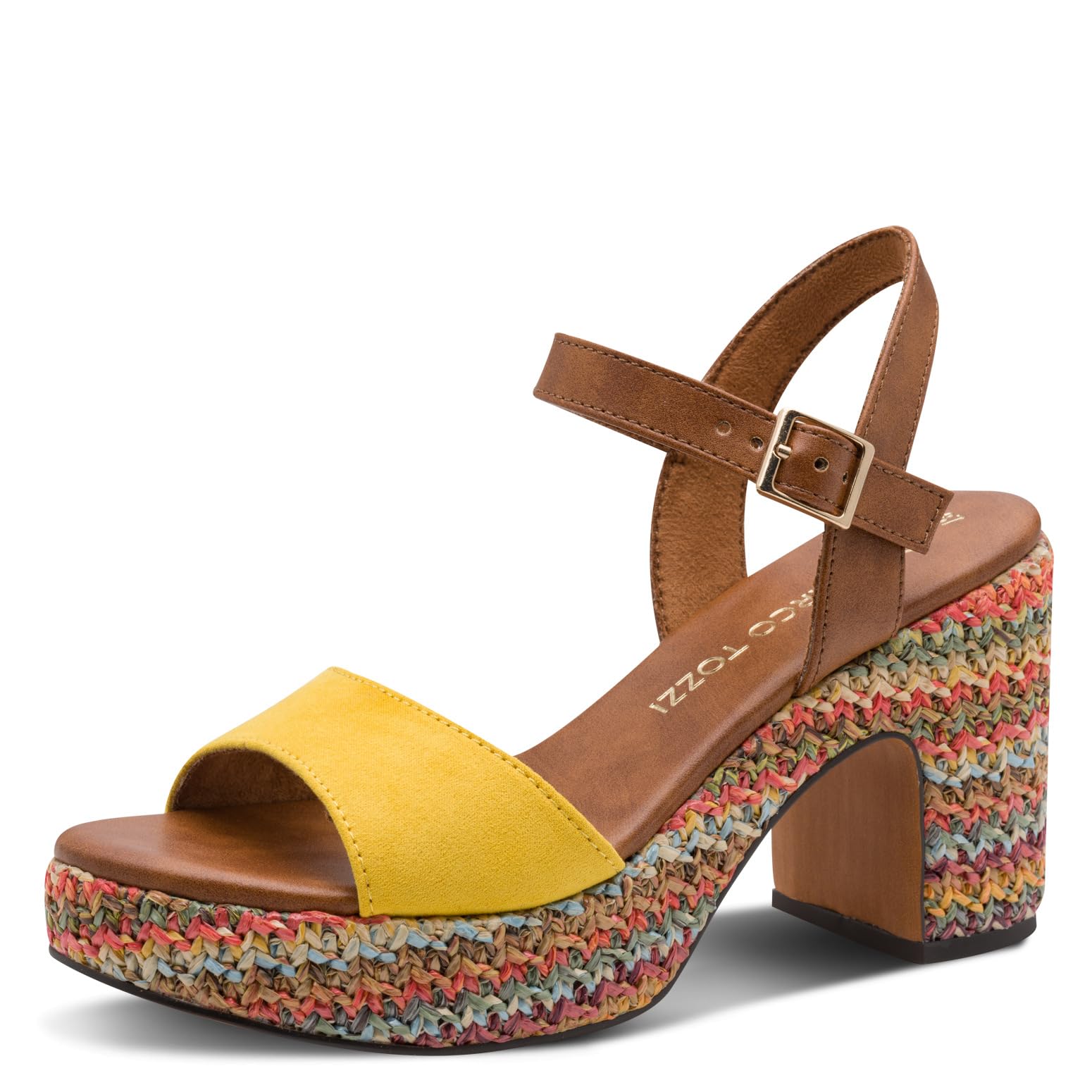 MARCO TOZZI women's sandal soft Feel Me footbed Vegan Vegan, yellow (LEMON COMB), 5.5 UK