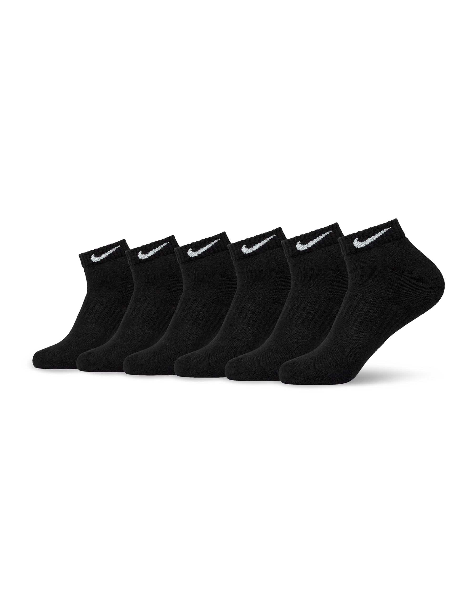Photo 1 of Nike Unisex Everyday Cushioned Training Low Socks (6 Pairs), Black/White, Medium
