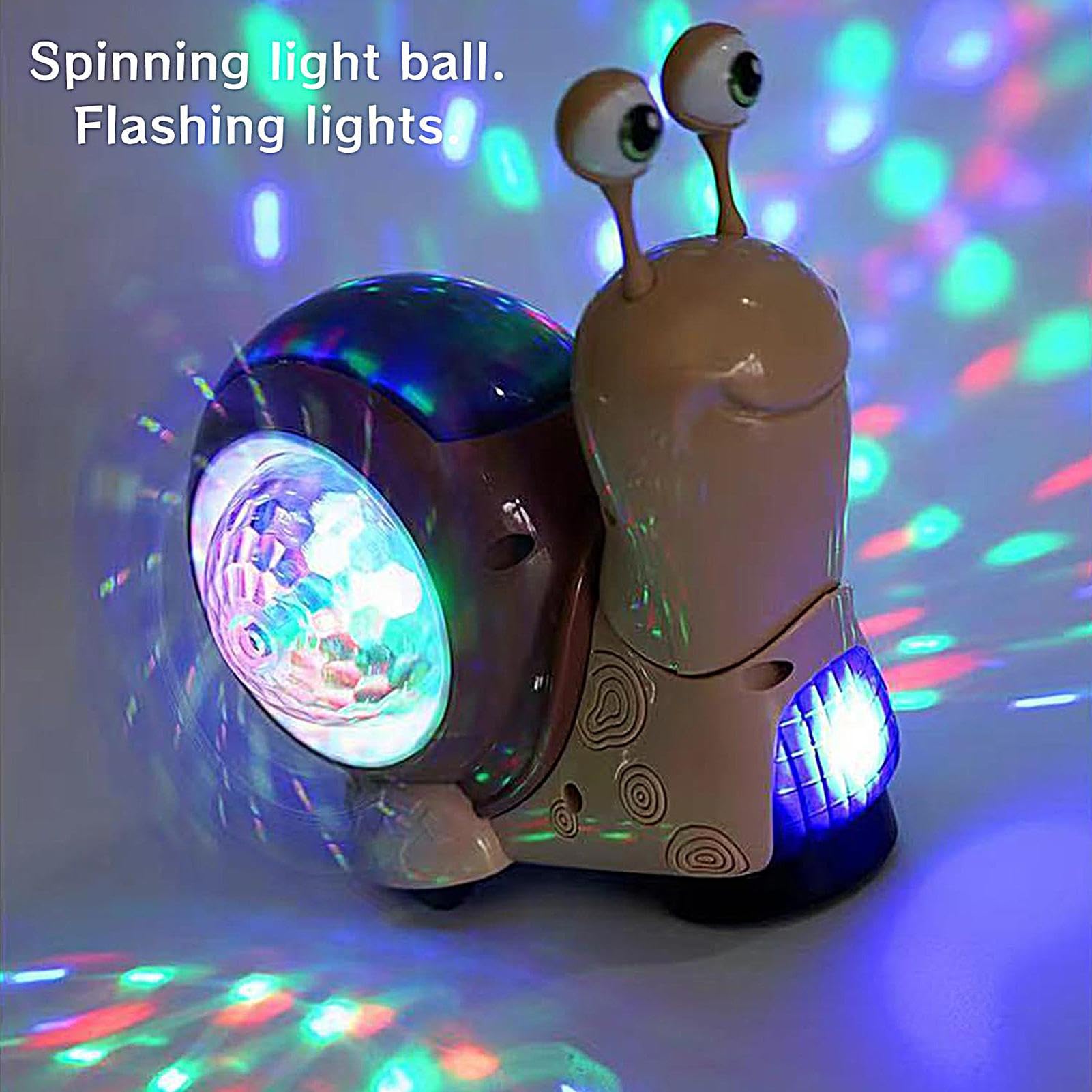 Glowing Snail Toys For 1 + Year Old, Interactive Crawling Snail Toy With Music & Light, Fun Sensory Toy For 1+Year Old Boys & Girls - Image 2