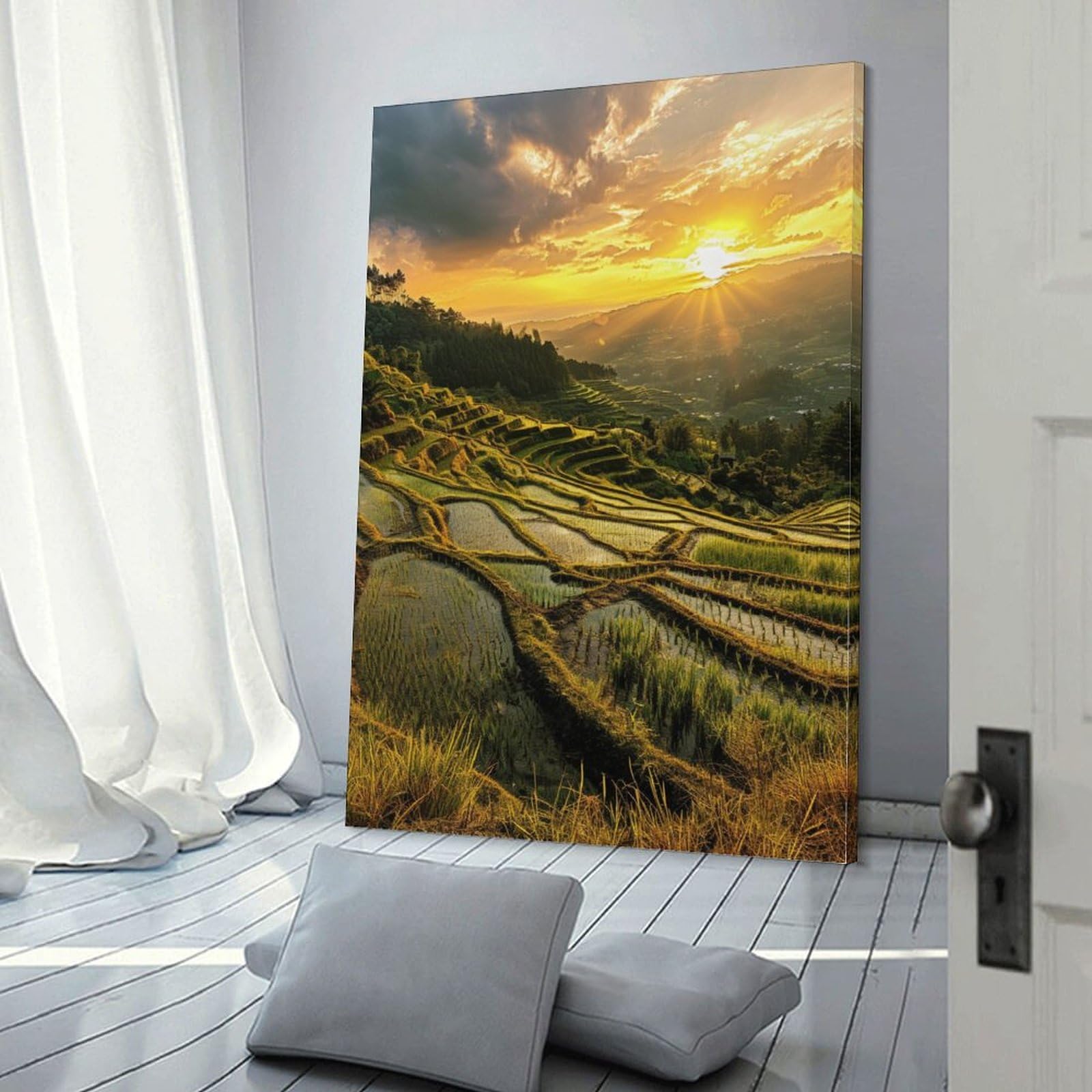 絵画 インテリア 絵 油絵 F4-080311 風景（畑と木） 絵画 インテリア