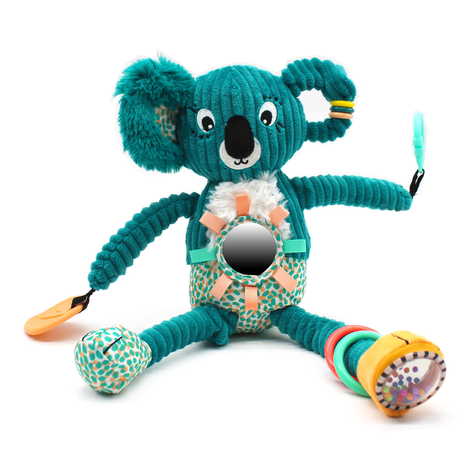 Les Deglingos – Plüschtier Aktivität Nomade Berlingos der Koala – Blau – Spielzeug für Babys – Geschenkidee – ab Geburt – 36 cm