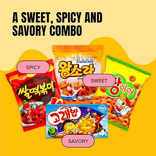 Miniatura 5 de Korean 4 Snacks | Arroz picante Tteokbokki, Jjangiya, Snack en forma de concha, golosinas para niños marinos, estudiantes universitarios, adultos y