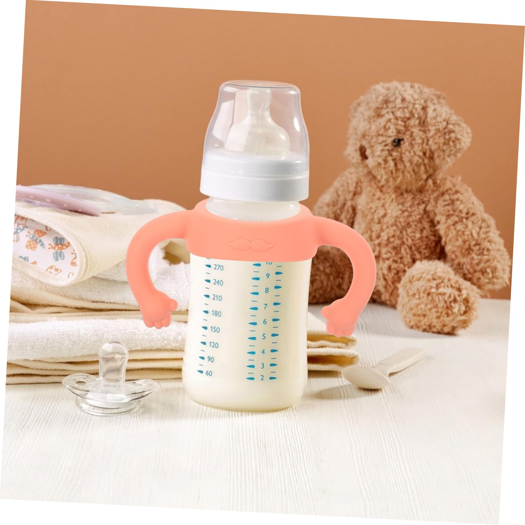 VICASKY Manici per Bottiglie in Silicone Rosa 2 Unitá Impugnatura Morbida e Confortevole per Bambino Bambina Facilmente Installabili
