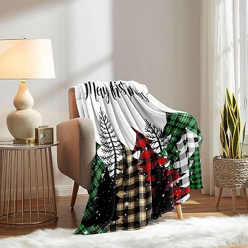 Vista 59 de LUVIVIHOME Manta de Feliz Navidad, bolas de Navidad azules doradas, manta de invierno con copos de nieve, manta individual, acogedora manta cálida