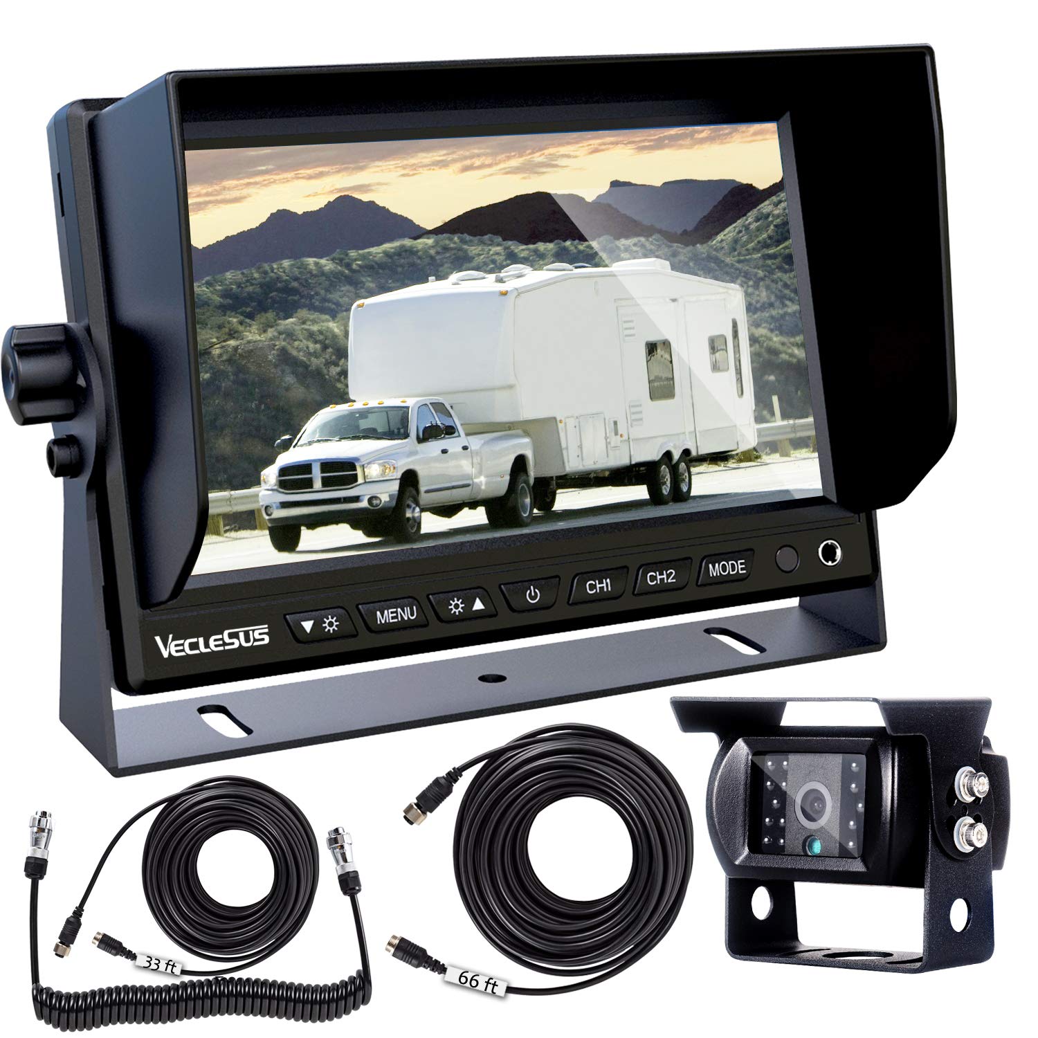 Buy VECLESUS VMST RV Horse Trailers Backup Camera Kit, 7” LCD Monitor