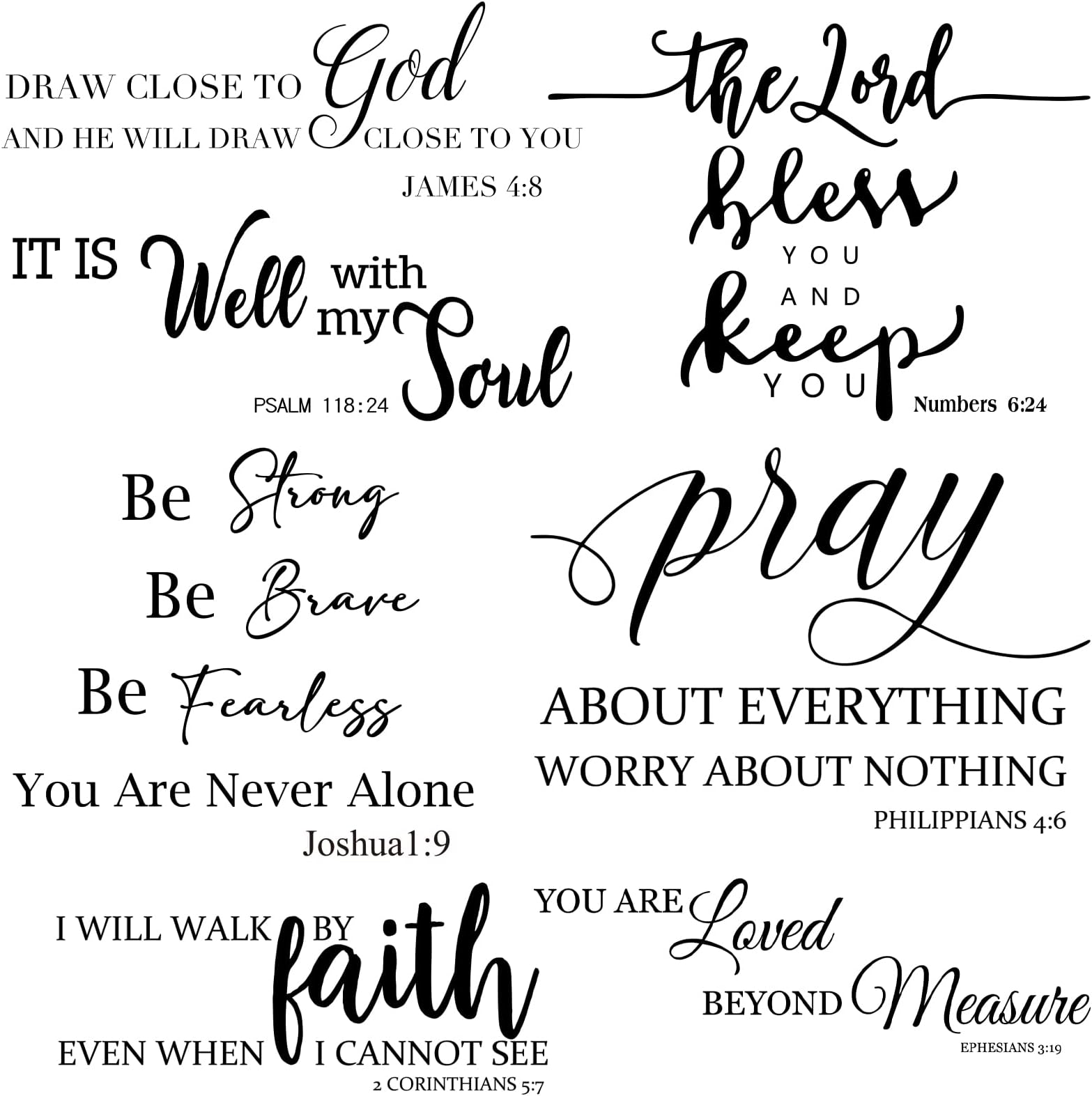 BBTO Bible Verse Wall Stickers Inspirational Quote Wall Decals Religious Motivational Scripture Sticker Peel and Stick for Bedroom Living Room Office Bathroom(Be Brave)