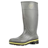 Servus Pro 15" PVC Chemical-Resistant Steel Toe Men&apos;s Work Boots&comma; Gray&comma; Yellow & Black &lpar;75101&rpar;&comma; 9