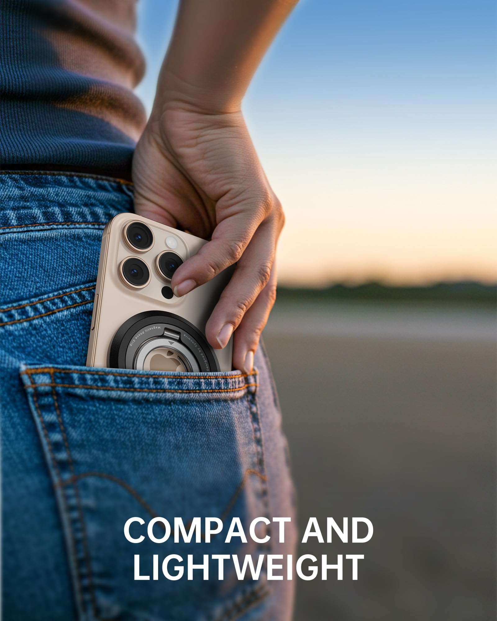 SYNCWIRE Supporto ad Anello Magnetico Cellulare per MagSafe [Confezione da 2] Rotazione a 360° Supporto Magnetico Bifacciale Compatibile con iPhone, Android, etc Accessori MagSafe