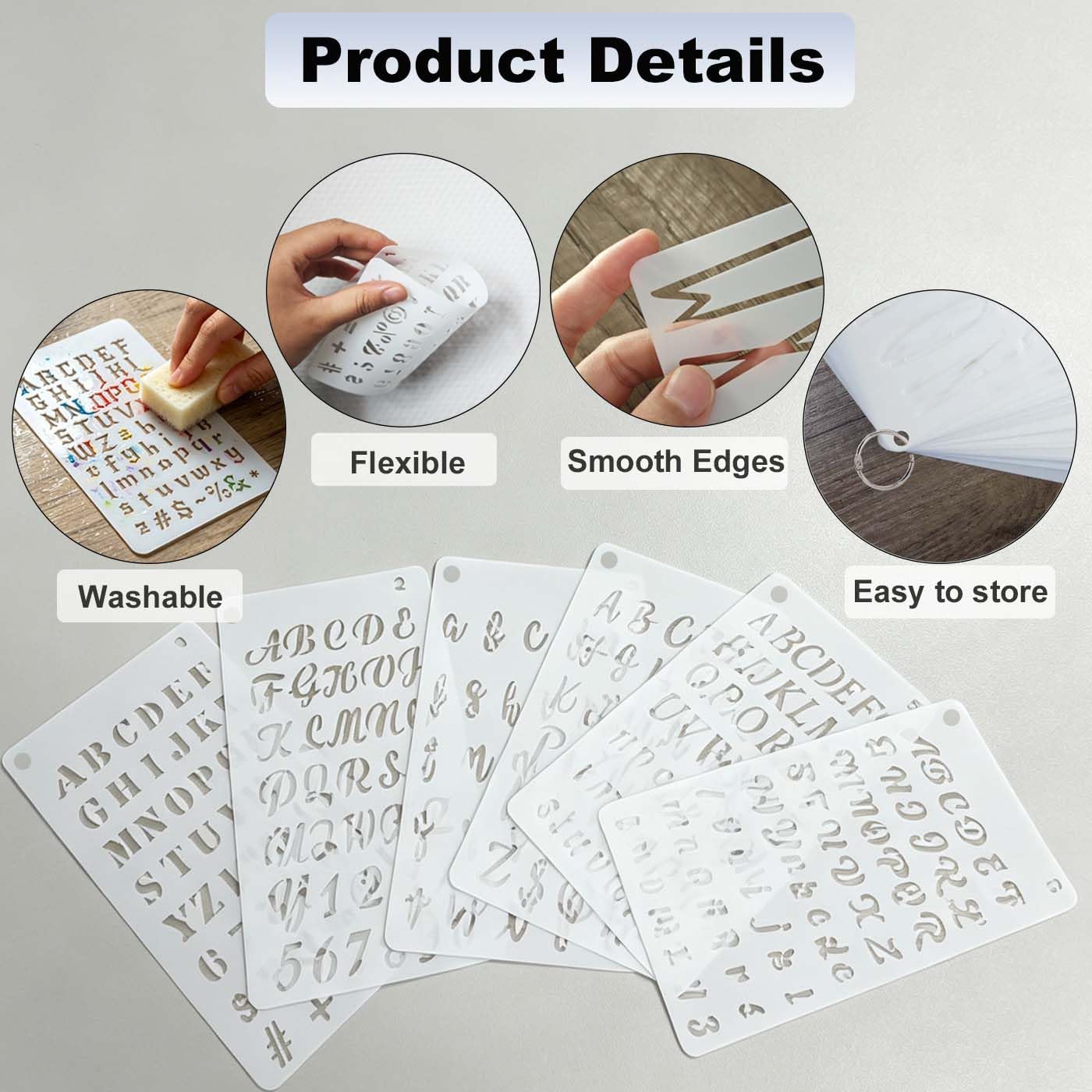 Letter Stencils - 30 Pcs Alphabet & Number Templates -3 Letter Stencils - 30 Pcs Alphabet & Number Templates -3