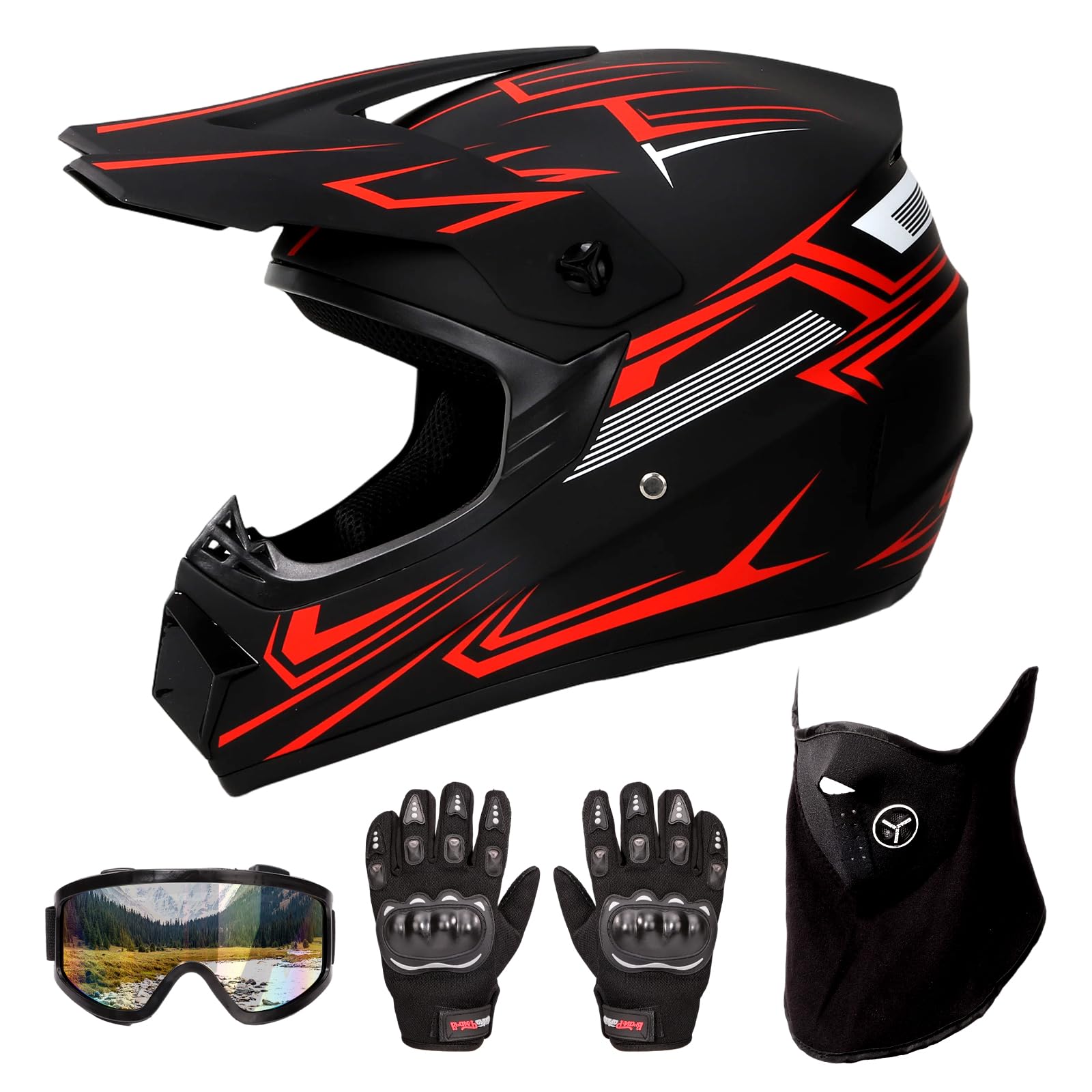Motocross Helmet, DOT Approved Dirt Bike Helmet for Off-Road Riding Trail Riding Endurance Racing
