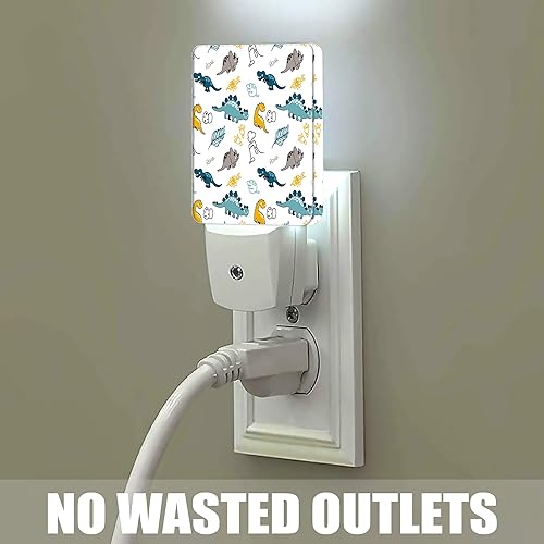 Miniatura 4 de Jopowide Luz nocturna de dinosaurio, divertidas luces nocturnas de dinosaurios enchufables en la decoración de pared para dormitorio, baño, pasillo,