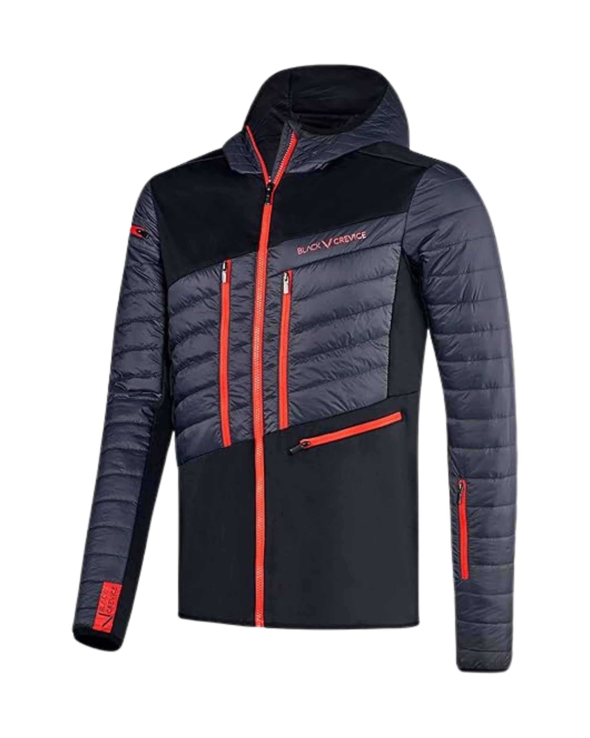 Black Crevice Herren Skitourenjacke I Hochwertige Winterjacke Herren aus 100% Nylon/88% PES & 12% Spandex I Wind- & Wasserabweisende Outdoorjacke Herren I Skijacke mit Bewegungsfreiheit
