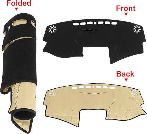 Miniatura 5 de X AUTOHAUX Cubierta antideslizante para salpicadero de automóvil, poliéster de repuesto para Toyota Camry 2007-2011