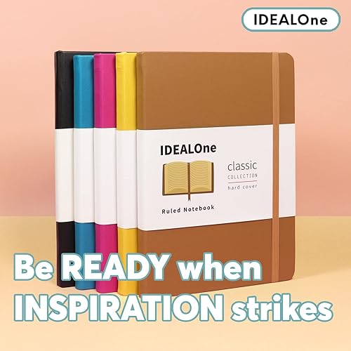 Miniatura 8 de Paquete de 5 cuadernos negros con tapa dura  trabajo, hogar, escuela, 5.7 x 8 pulgadas, 0.276 in de ancho con rayas universitarias, 160 páginas,