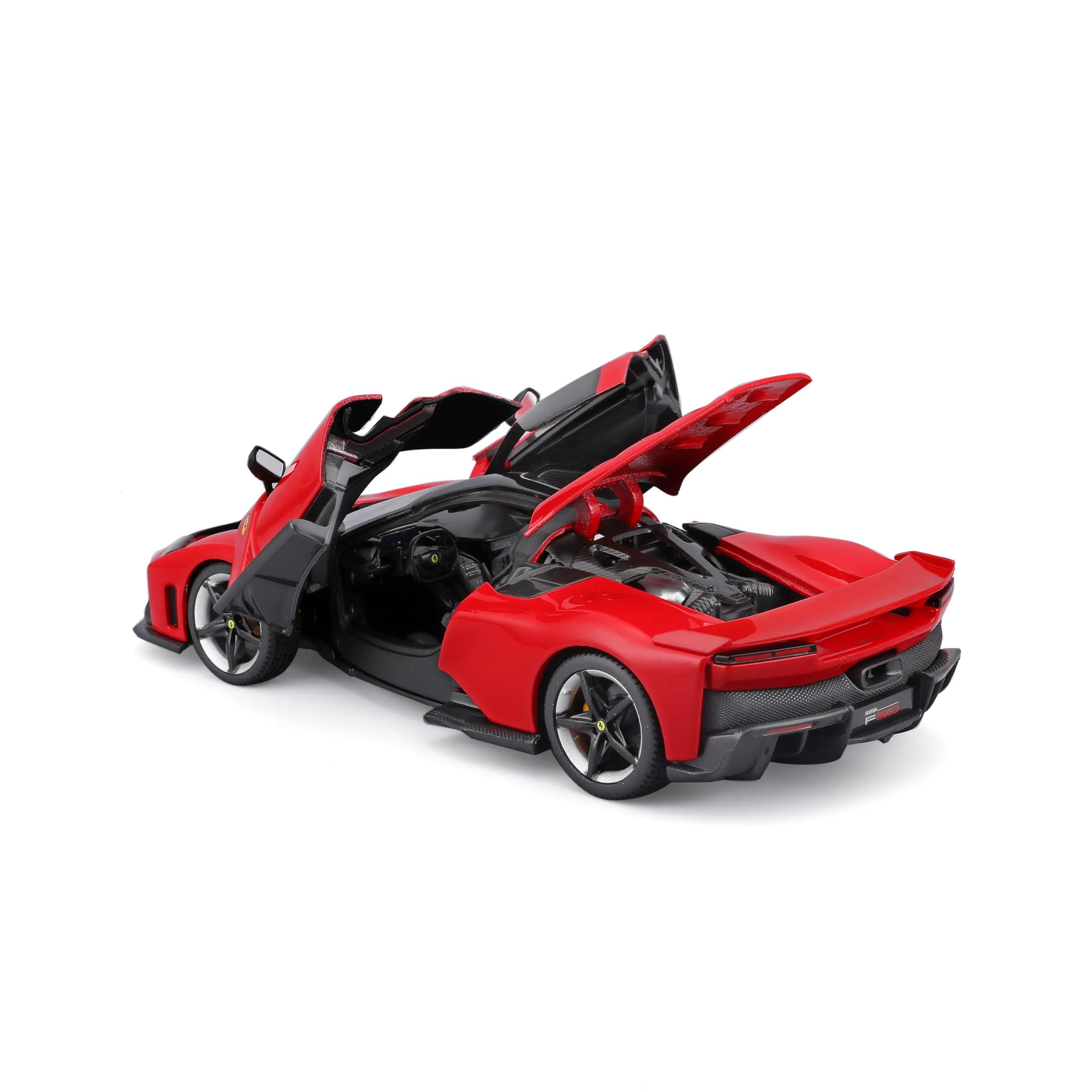 Bburago "Race&Play Ferrari F80, rosso – Supercar modellino 1:24 Die-Cast originale, auto giocattolo da collezione con porte mobili, cofano e bagagliaio a partire dai 3 anni in su (18-26034)