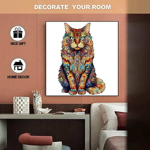 Miniatura 5 de WOODBESTS Rompecabezas de madera para adultos, rompecabezas de gato de Maine (S, 80 piezas, 8.3 x 6.3 pulgadas), hermosa caja de madera,