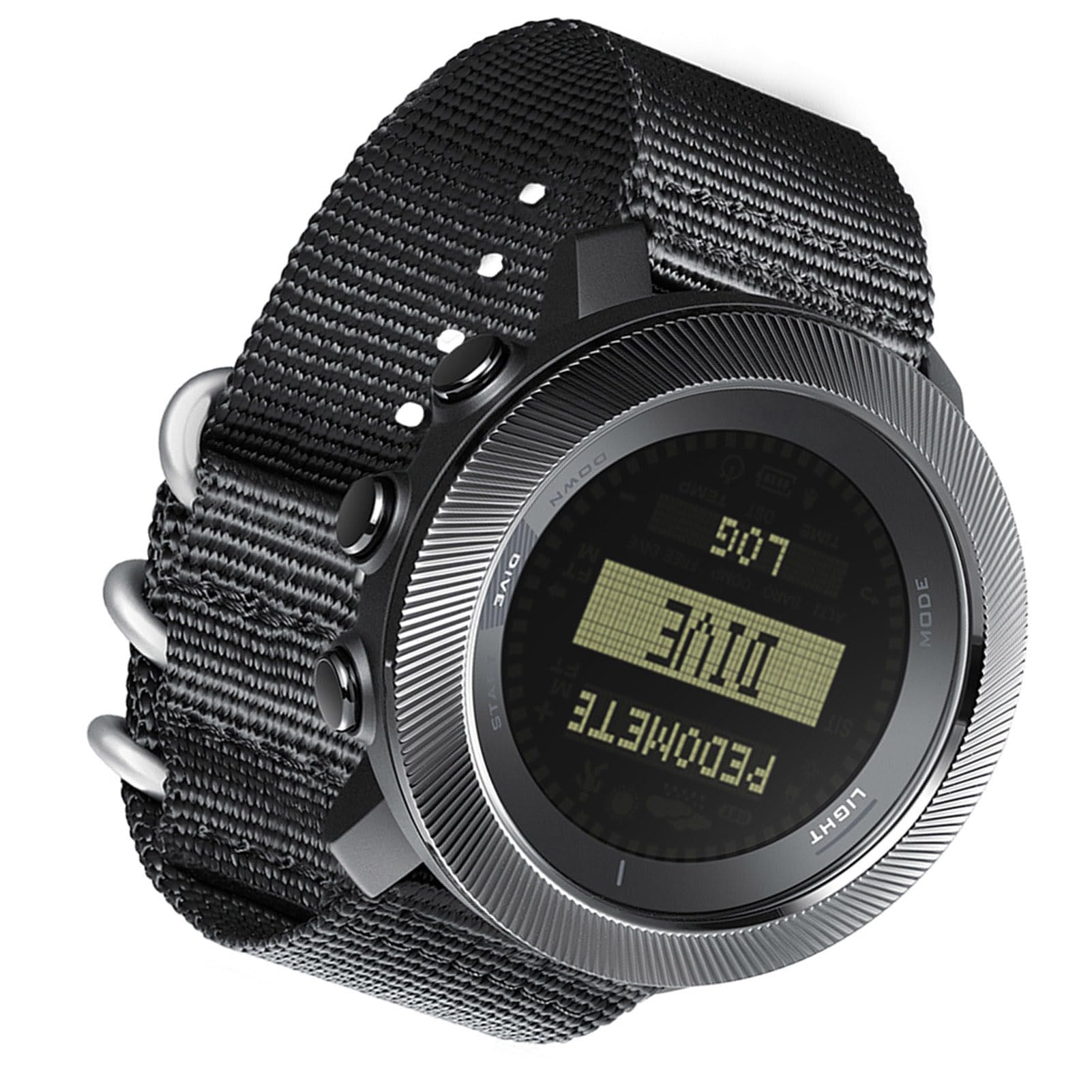 Montre de Plongée, Montre de Sport Numérique étanche à 100 M avec Rétroéclairage LED Baromètre Thermomètre Boussole Altimètre pour Hommes Femmes Randonnée Natation en Montagne