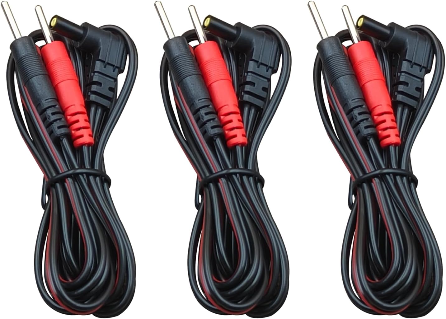TENS Unit Electrodes Lead Wires: 3 Pieces 2mm Pin TENS Unit Replacement Cables Cords Wire for TENS 7000, for TENS 3000, for Accurelief and so on