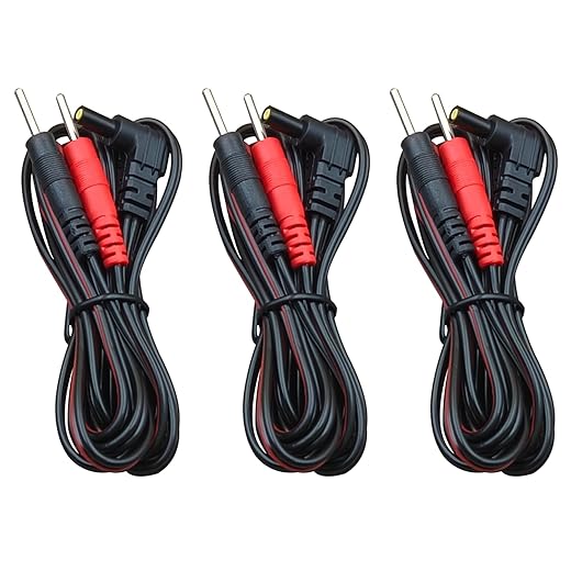 TENS Unit Electrodes Lead Wires: 3 Pieces BesCable 2mm Pin TENS Unit Replacement Cables Cords Wire for TENS 7000, for TENS 3000, for Accurelief and so on