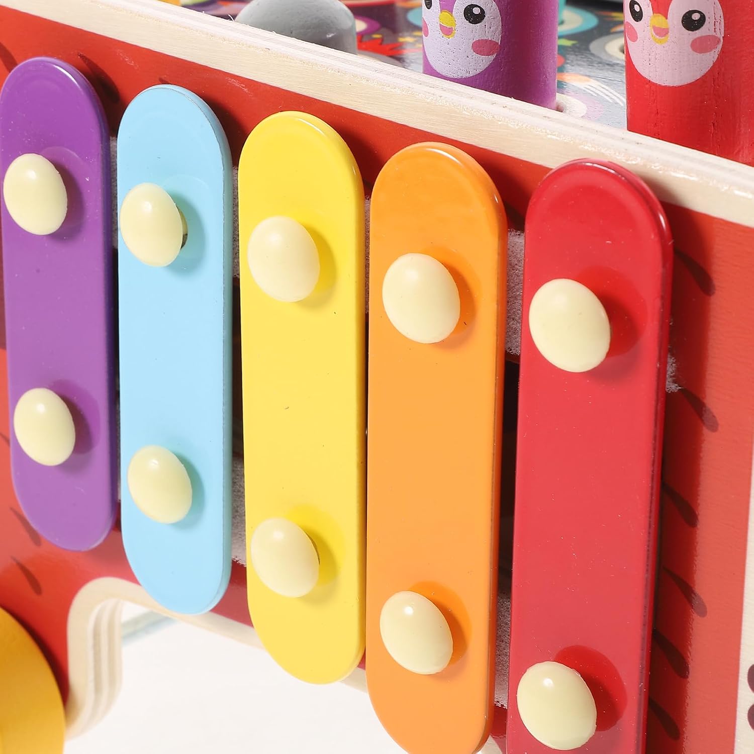 Wooden Whacking Game with Mallet for Preschool Motor Skill Development Educational Pounding Plaything ’s Birthday Interactive Activity Set