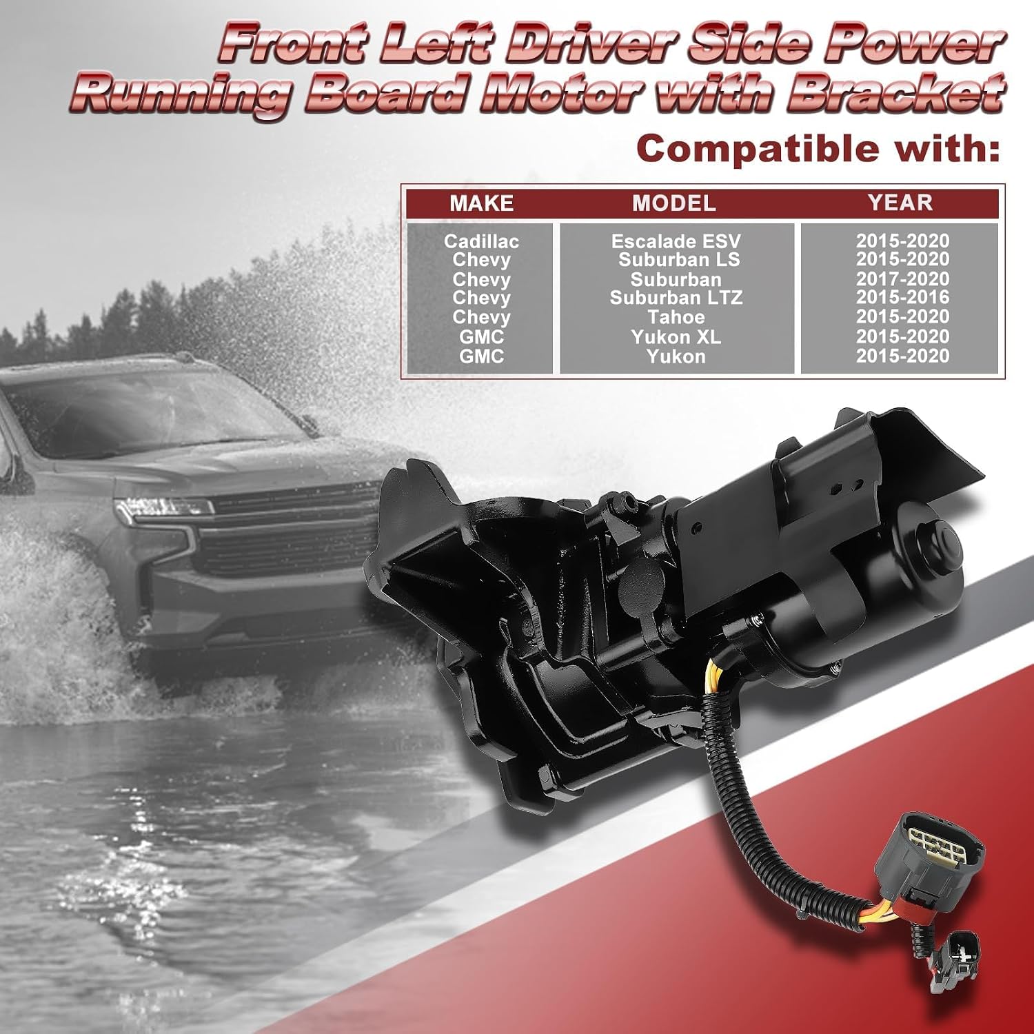 Right Side Power Running Board Motor Compatible with GMC Yukon XL 2015-2020; Chevrolet Suburban 2015-2020, Cadillac Escalade ESV 2015-2020 Replacement# 84452643