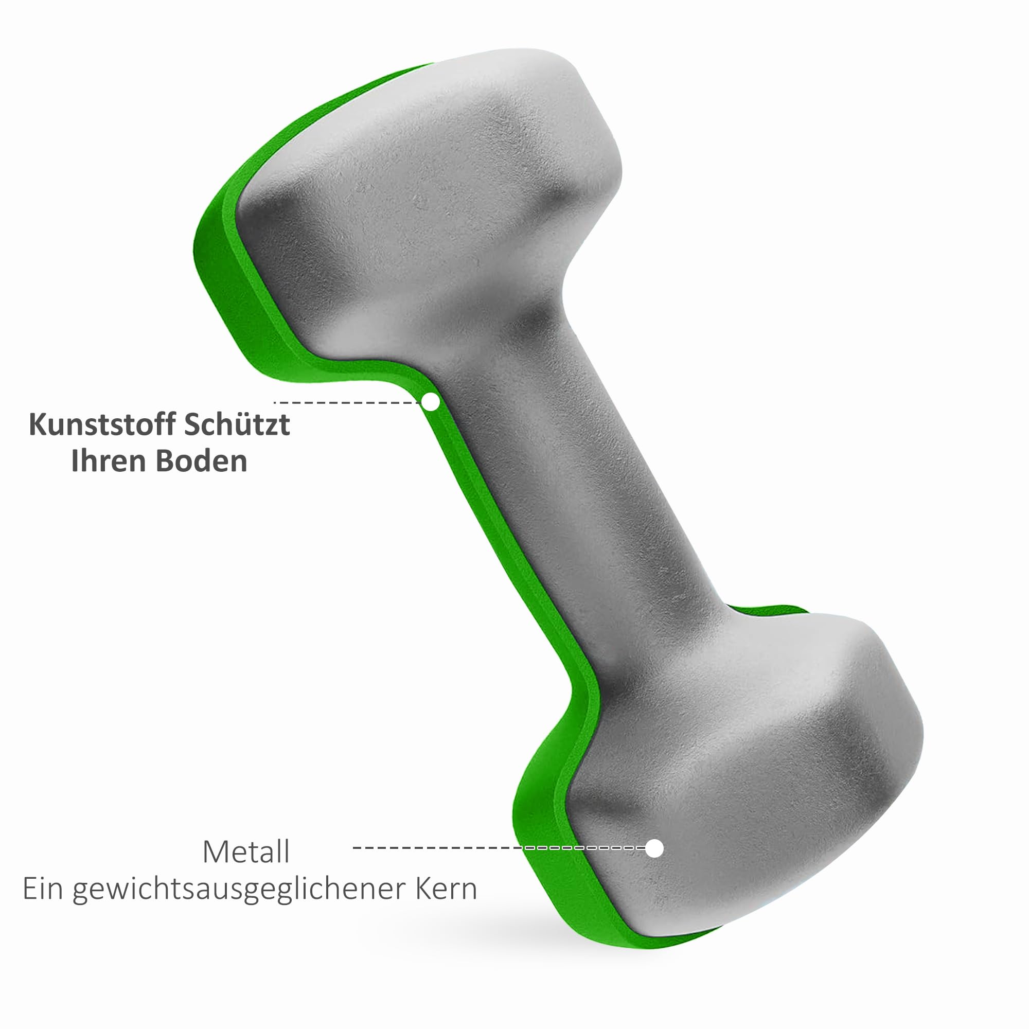 SPORTNOW Hanteln Set 6 Kurzhanteln mit Klappbarem Hantelständer, 2 x 1/2/3/4/5kg Hexagon-Hanteln, Kugelhantel für Fitness, Gymnastik, Zuhause