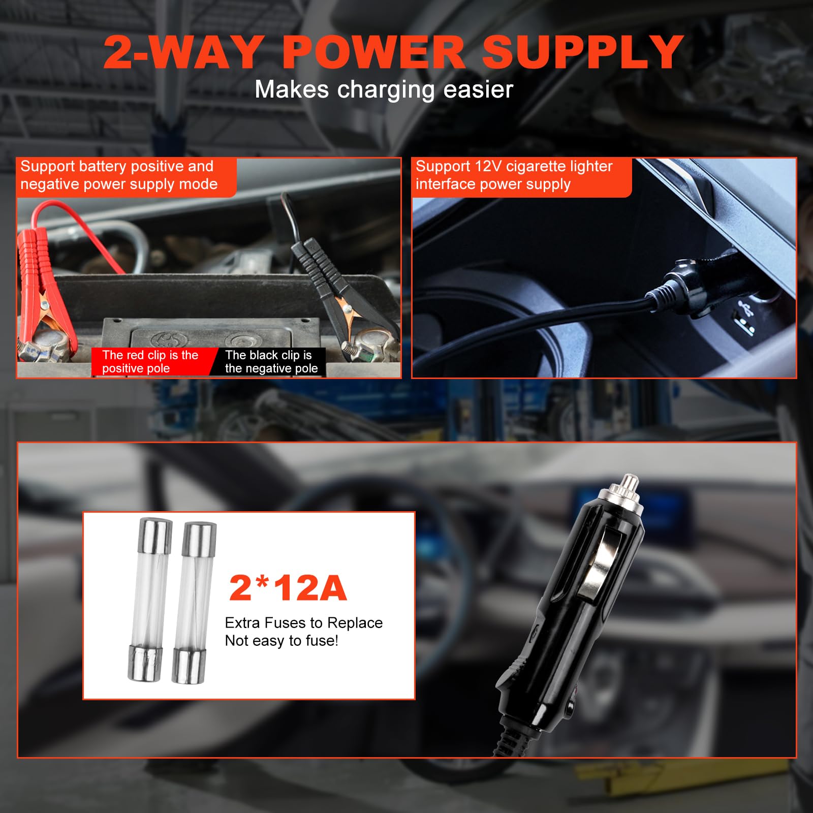 VOBOR Cric Elettrico per Auto, 5T Set di Martinetto Idraulico 12V con Pompa Gonfiabile e Luce LED, 150-450mm Sollevatore per Auto Pickup Emergenza Cambio gomme Garage Riparazione