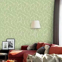 Papel de Parede Adesivo Floral Lavável Flor Adesivo Rolo 5 Metros (Folhagem)