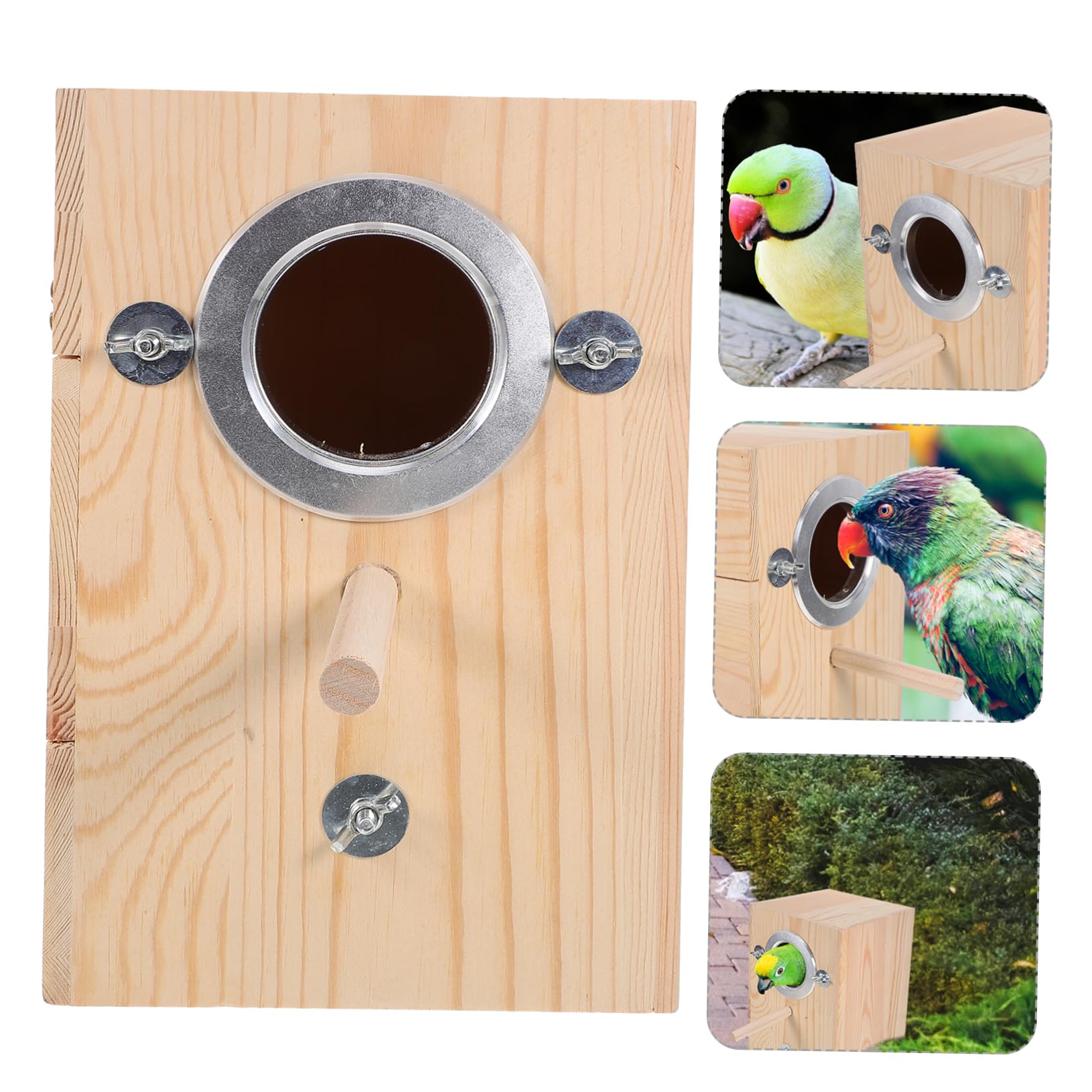HEMOTON Boîte pour Oiseaux Nichoir Pratique pour Perroquets et Petits Oiseaux Accessoire de Nidification pour Décoration de Jardin et Protection Prédateurs
