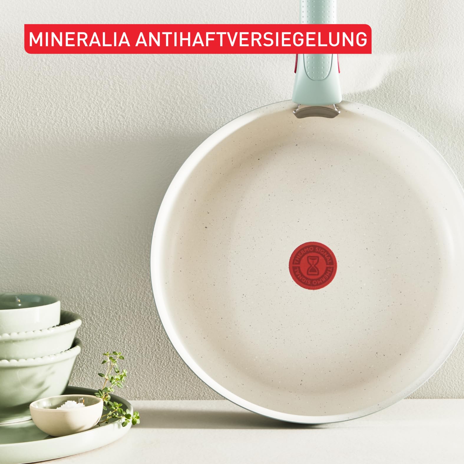 Tefal Ingenio Serenity Kochgeschirr-Set 11-teilig – stapelbar und platzsparendes Set aus Aluminium, Mineralia Antihaftversiegelung, abnehmbarer Griff, für alle Herdarten inkl. Induktion, Eucalyptus