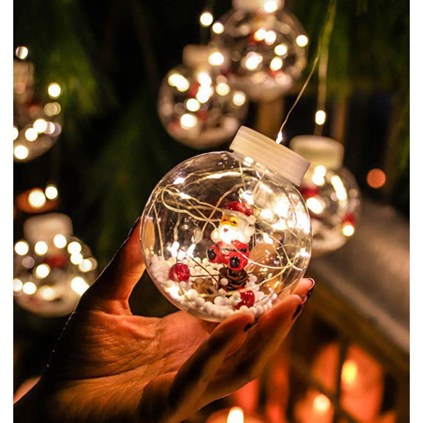 Luci a Forma di Globo Luci a Forma di Babbo Natale Lunghezza 3,3 M Alimentate a Batteria Luci Natalizie in PVC per Giardino di Matrimoni per Feste in Casa