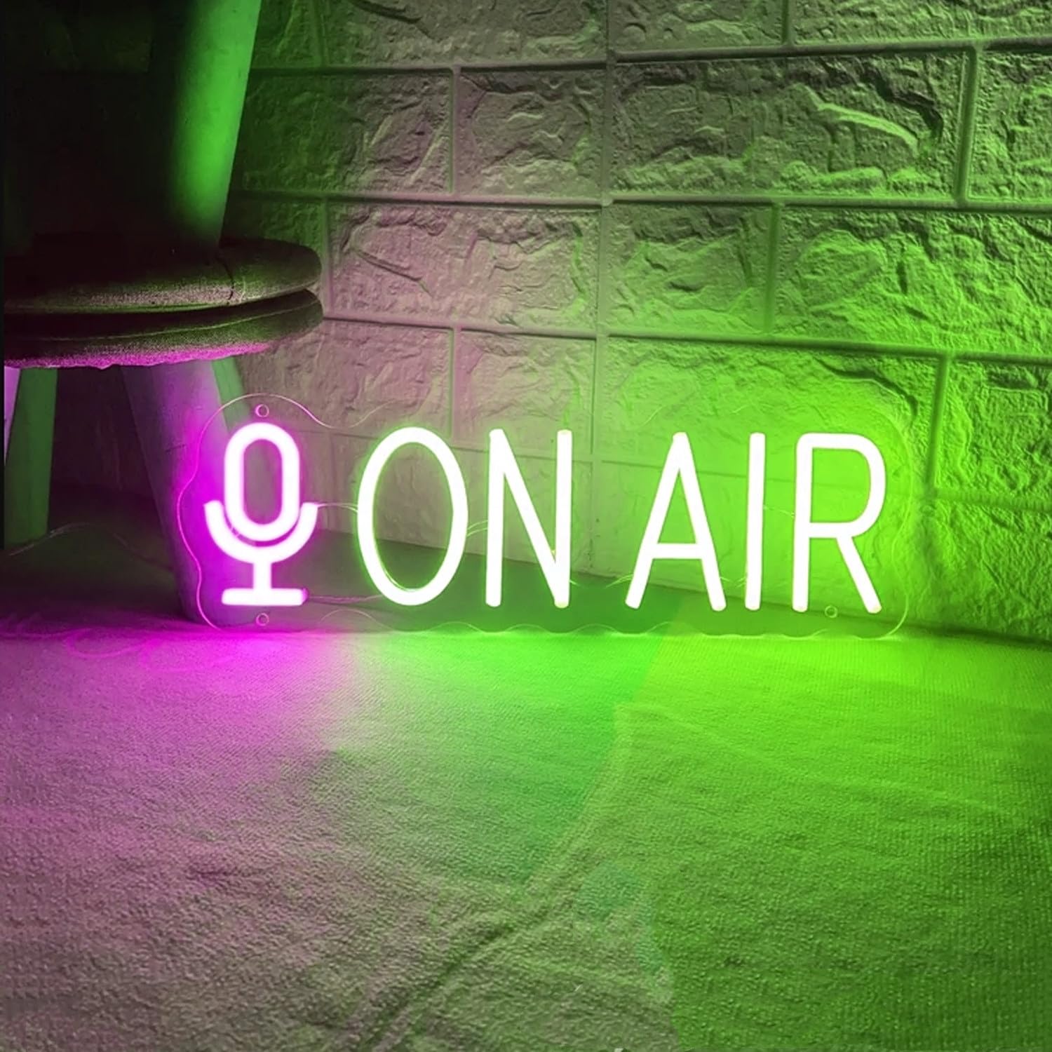 LED Acrylic Material On Air Neon Light Sign Wall Art Lamps with Dimmable Switch and 55CM Length Hanging Chain for Broadcaster Office Shop Restaurant Bar Garage Storefront Wall Decor — image 1