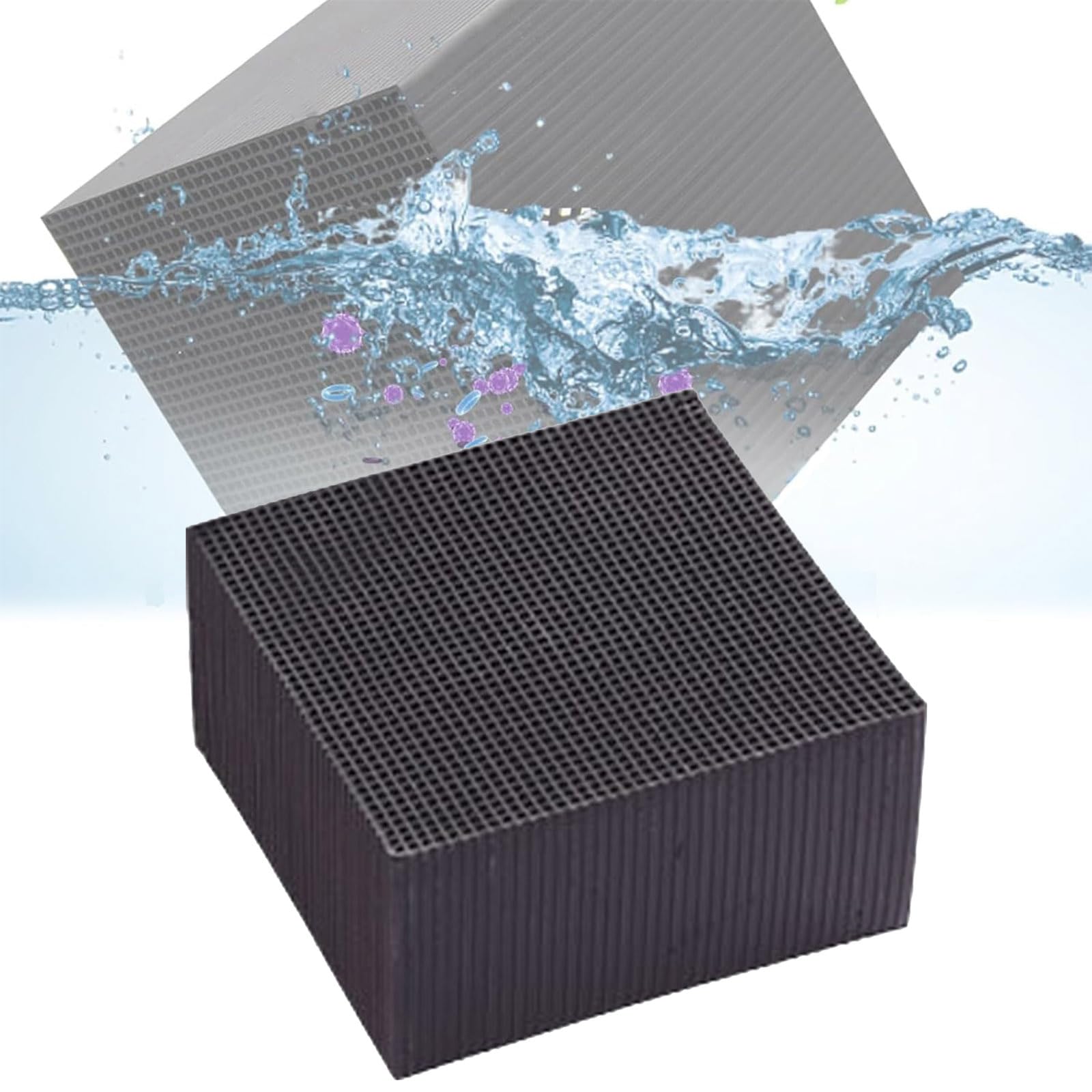 Eco-Aquarium Water Purifier Cube, 4x4x2in Water Trough Purifier Cube, Biocube Filter with Honeycomb Structure for Aquarium, Ponds, Fish Tank, Water Tank, Water Purification (1PC)