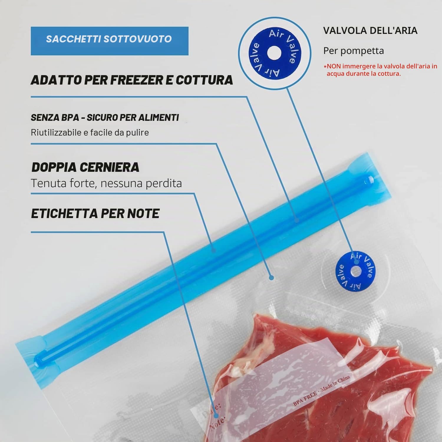Sigillatrice sottovuoto portatile per alimenti, mini sigillatrice sottovuoto elettrica, ricaricabile, con 10 sacchetti sottovuoto riutilizzabili, per conservare e conservare gli alimenti
