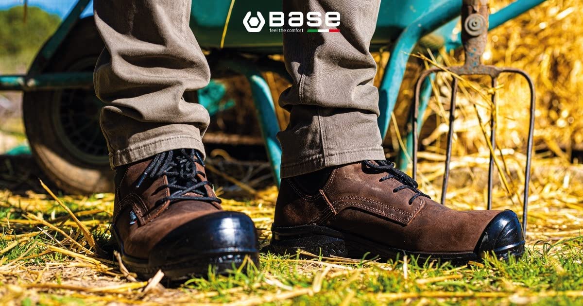 BASE, Be-Browny Top, bota de seguridad, 4X4 Classic Plus, color marrón/negro, S3 CI SRC, talla 50