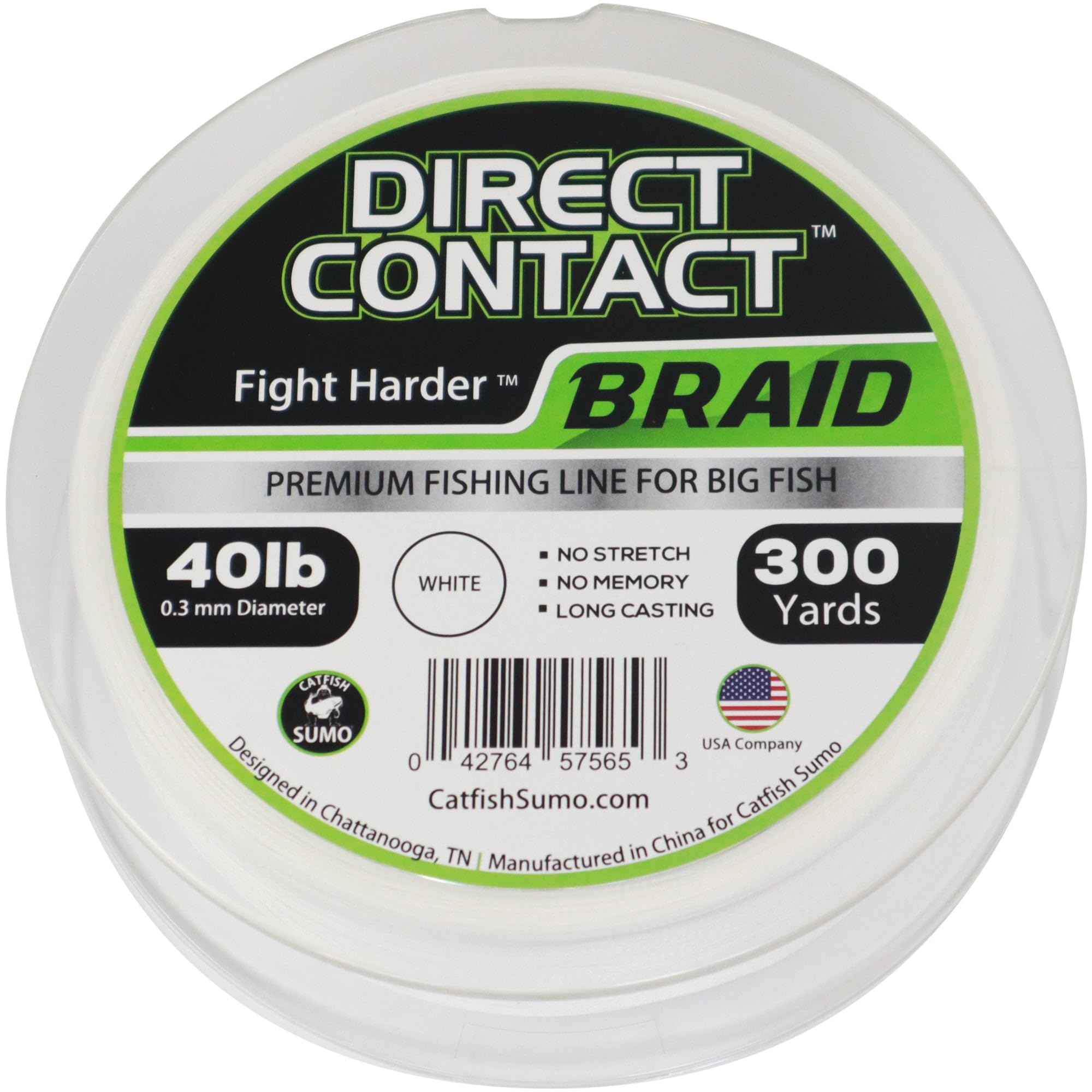 Direct Contact Premium Braided Fishing Line for Big Fish - No Stretch - No Memory