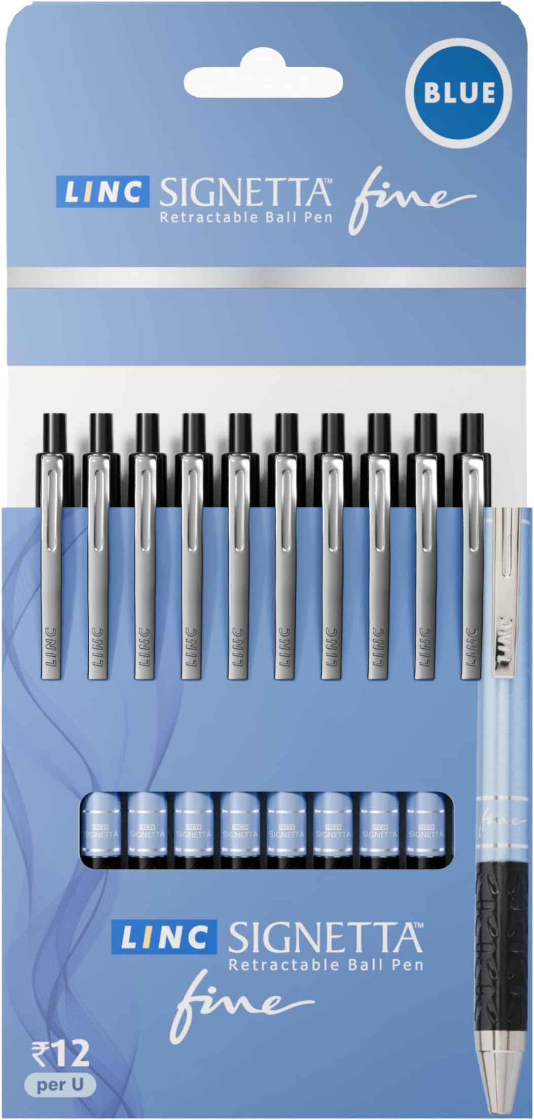 Signetta Fine Ball Pen, Blue, Pack of 10