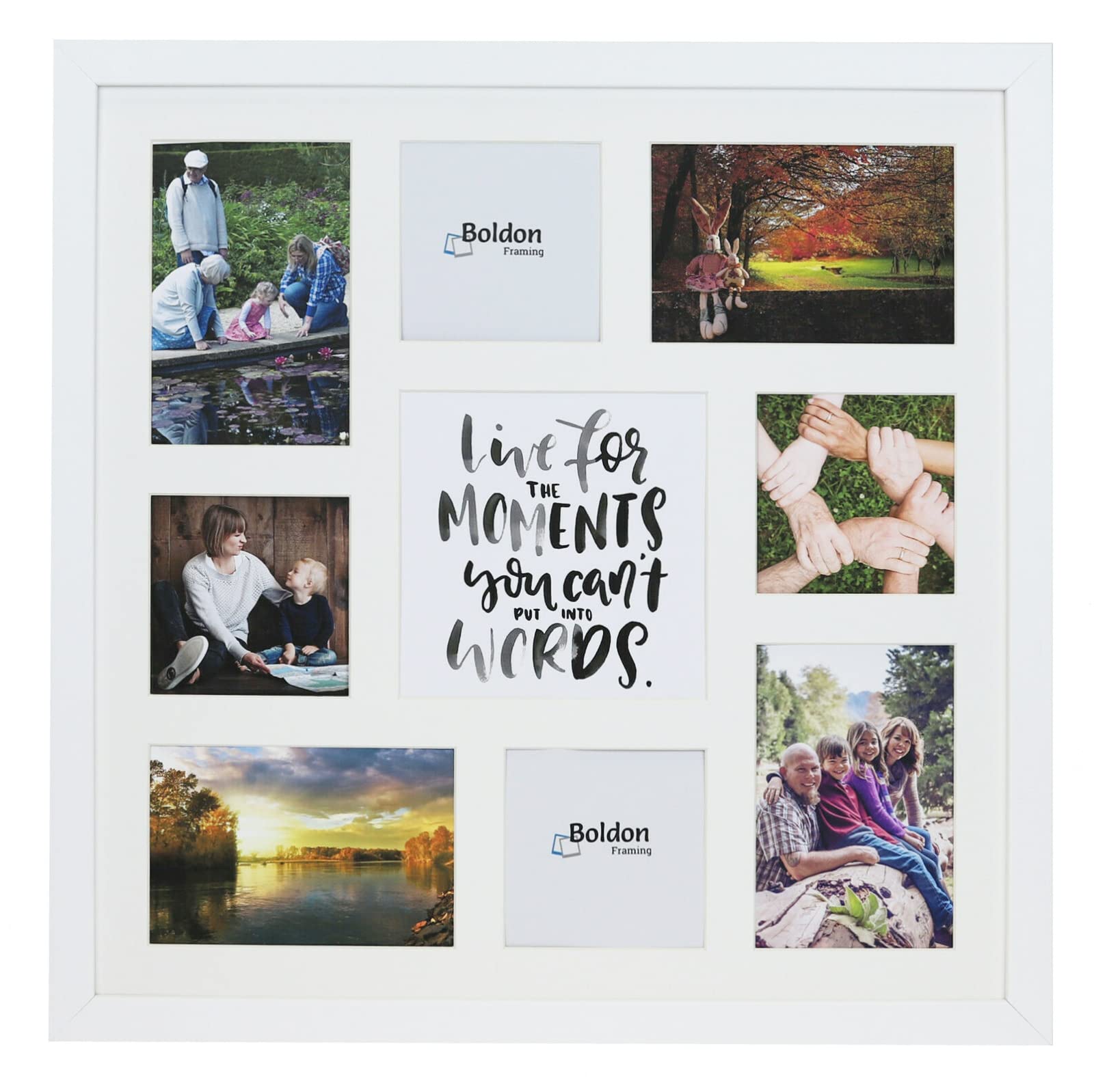 Boldon Framing White 8/9/10/12/16/20 Photos Large Multi Picture Frame Collage Aperture Decor Memories-8 Aperture Moments